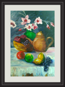still life acrylic painting