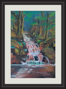 forest pastel drawing
